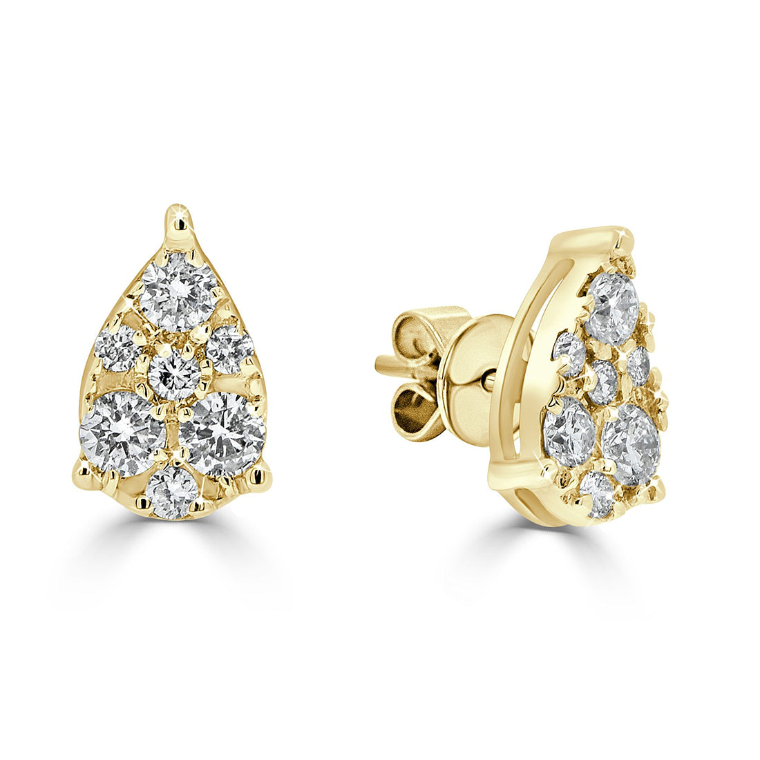 Pear Shape Diamond Cluster Earrings