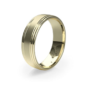 Polished Ring with Double Tiered Borders Wedding Band