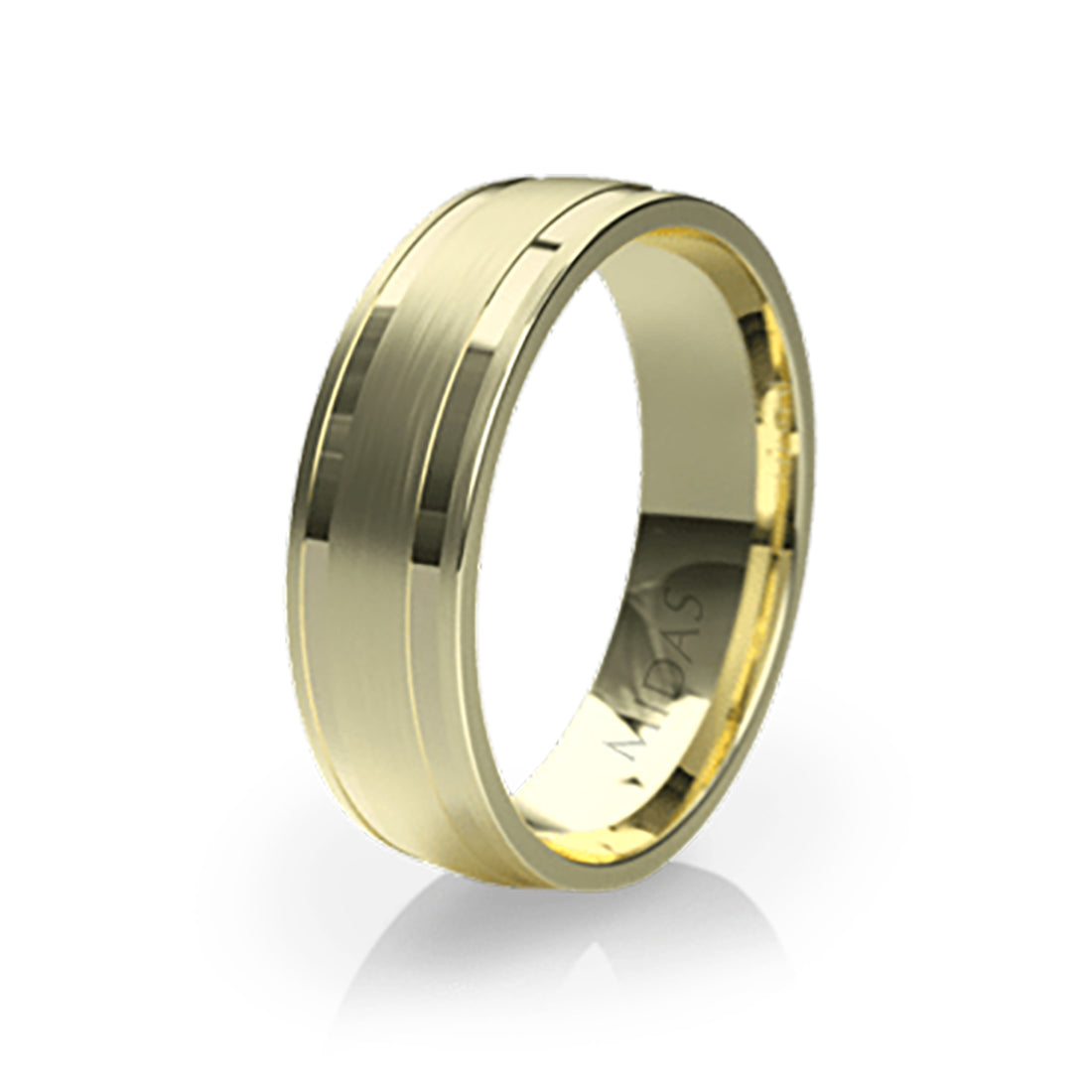 Polished and Brushed Satin Flat Wedding Band