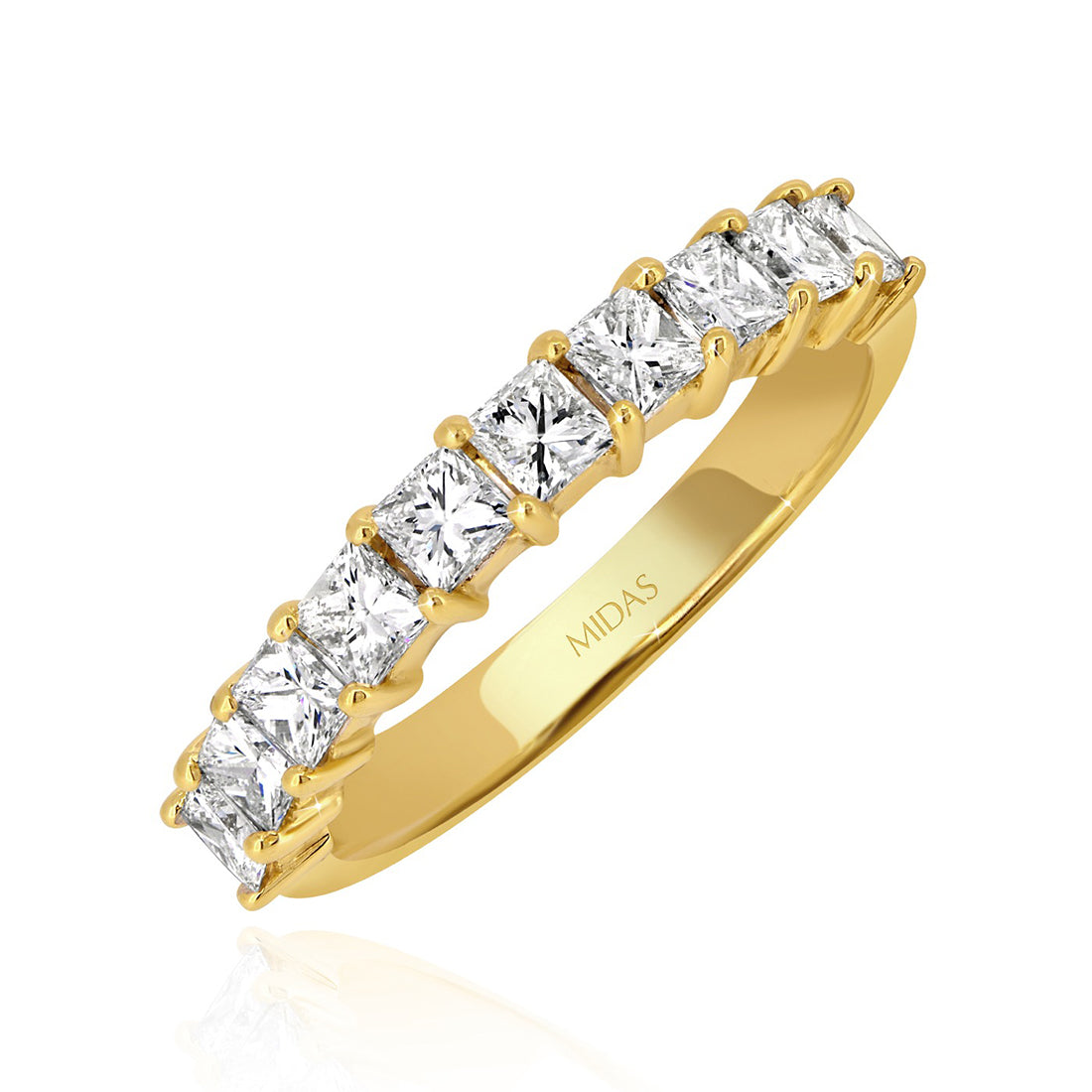 Princess Cut Diamond Claw Set Wedding Band