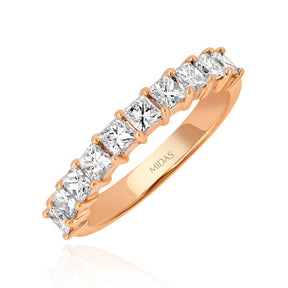 Princess Cut Diamond Claw Set Wedding Band