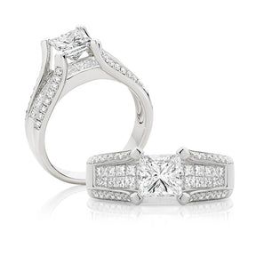 Princess Cut Diamond Split Band