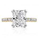 Radiant Cut Solitaire with Pavé Diamond Band Engagement Ring