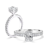 Radiant French Shoulder Solitaire Engagement Ring