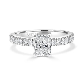 Radiant French Shoulder Solitaire Engagement Ring