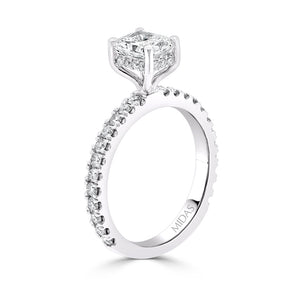 Radiant French Shoulder Solitaire Engagement Ring