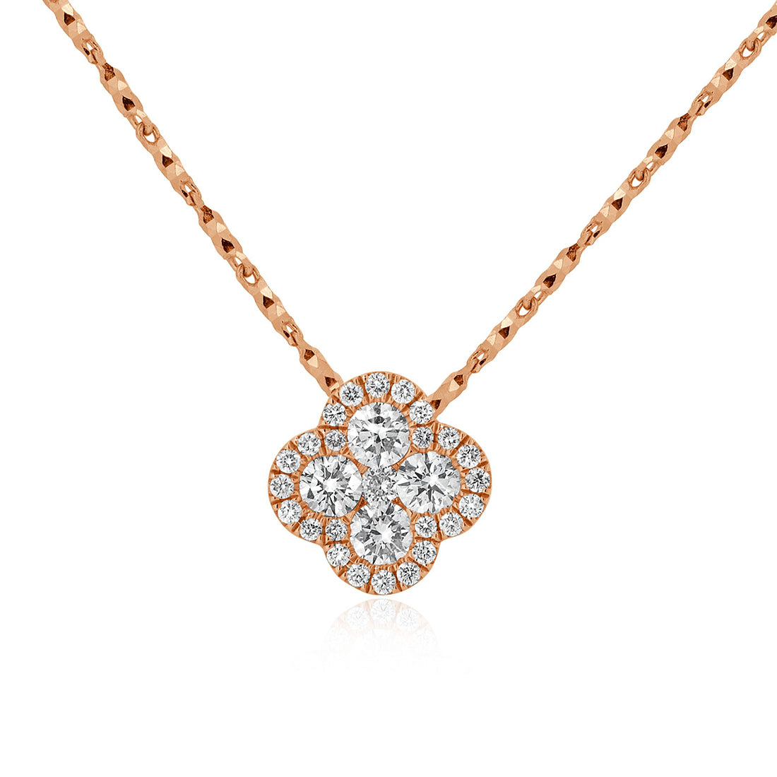 Rose Gold Diamond Clover Pendant