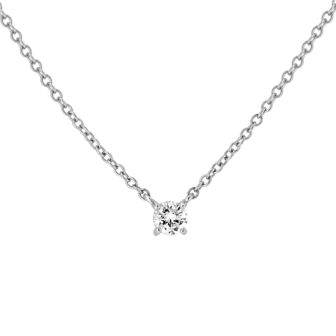 Round Brilliant Diamond Pendant 18Kt White Gold