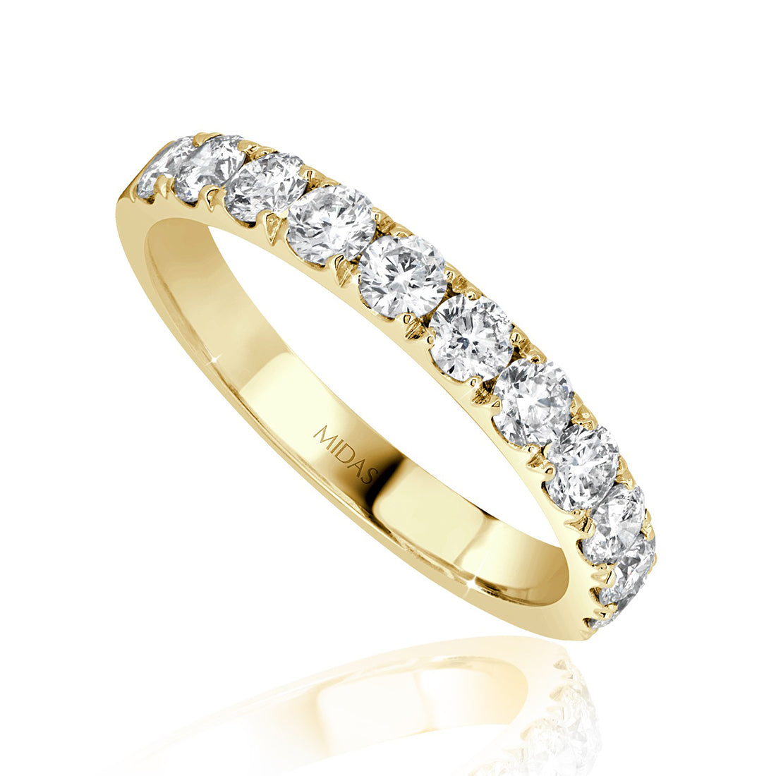 Round Cut Diamond Classic Claw Set Wedding Band