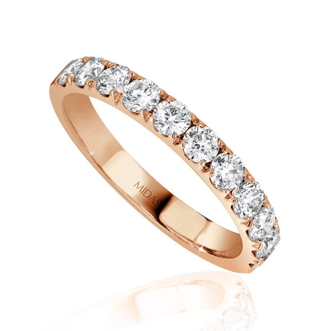 Round Cut Diamond Classic Claw Set Wedding Band