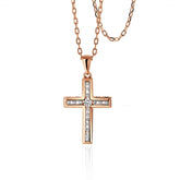 Round Brilliant Inset Cross Diamond Pendant