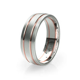 Sleek Band with Twin Polished Groves Wedding Band