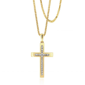 Polished Diamond Cross Pendant