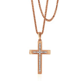 Round Brilliant Framed Cross Diamond Pendant