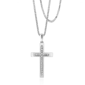 Polished Diamond Cross Pendant