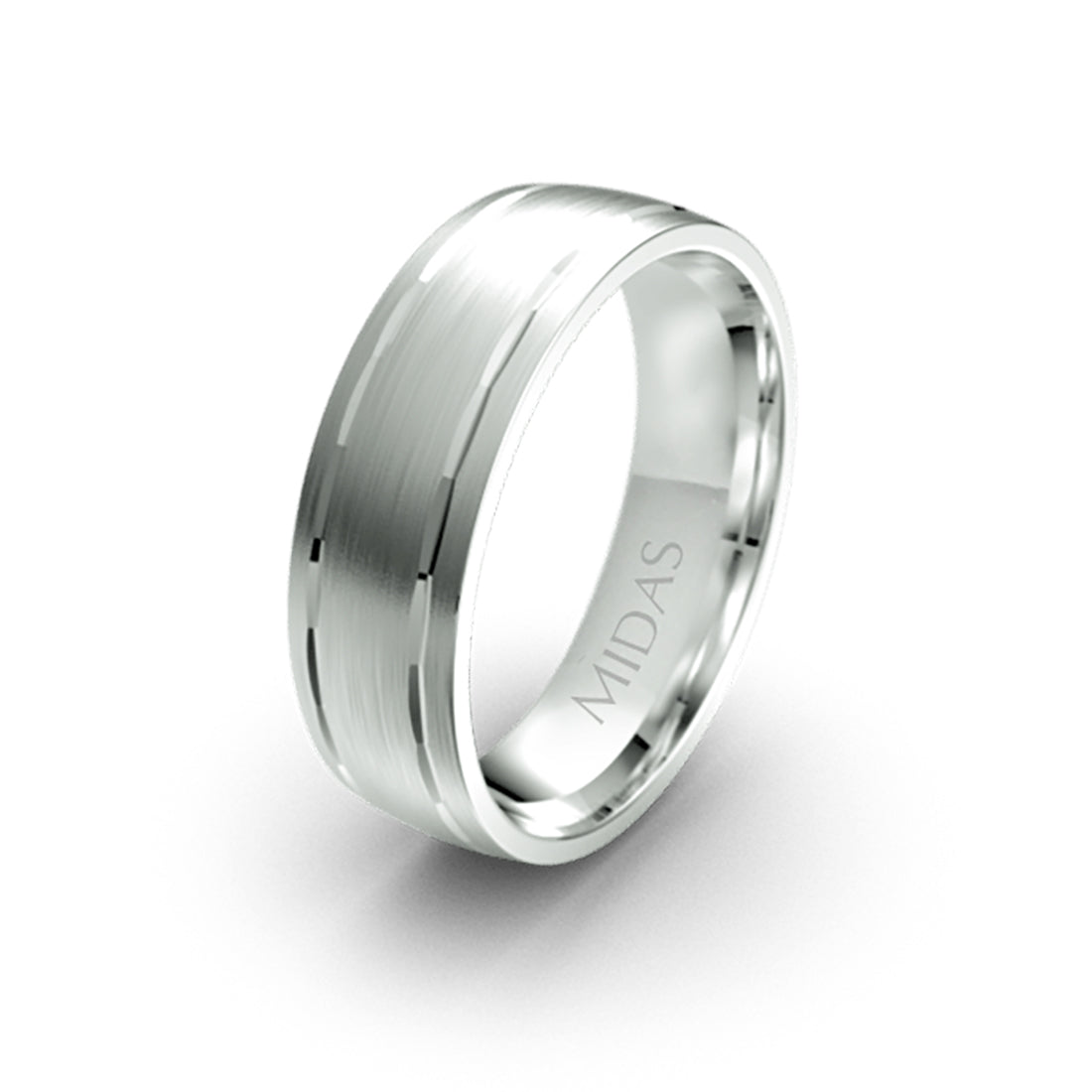 Traditional Wedding Band with Inlay Edges