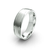 Classic Brushed with Inlaid Edges Wedding Band