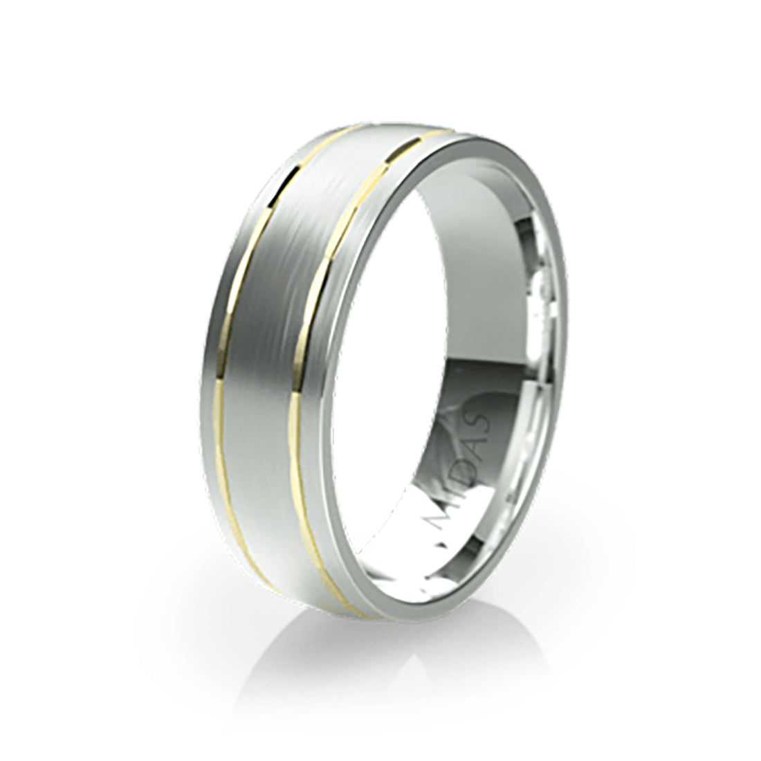 Classic Brushed with Inlaid Edges Wedding Band