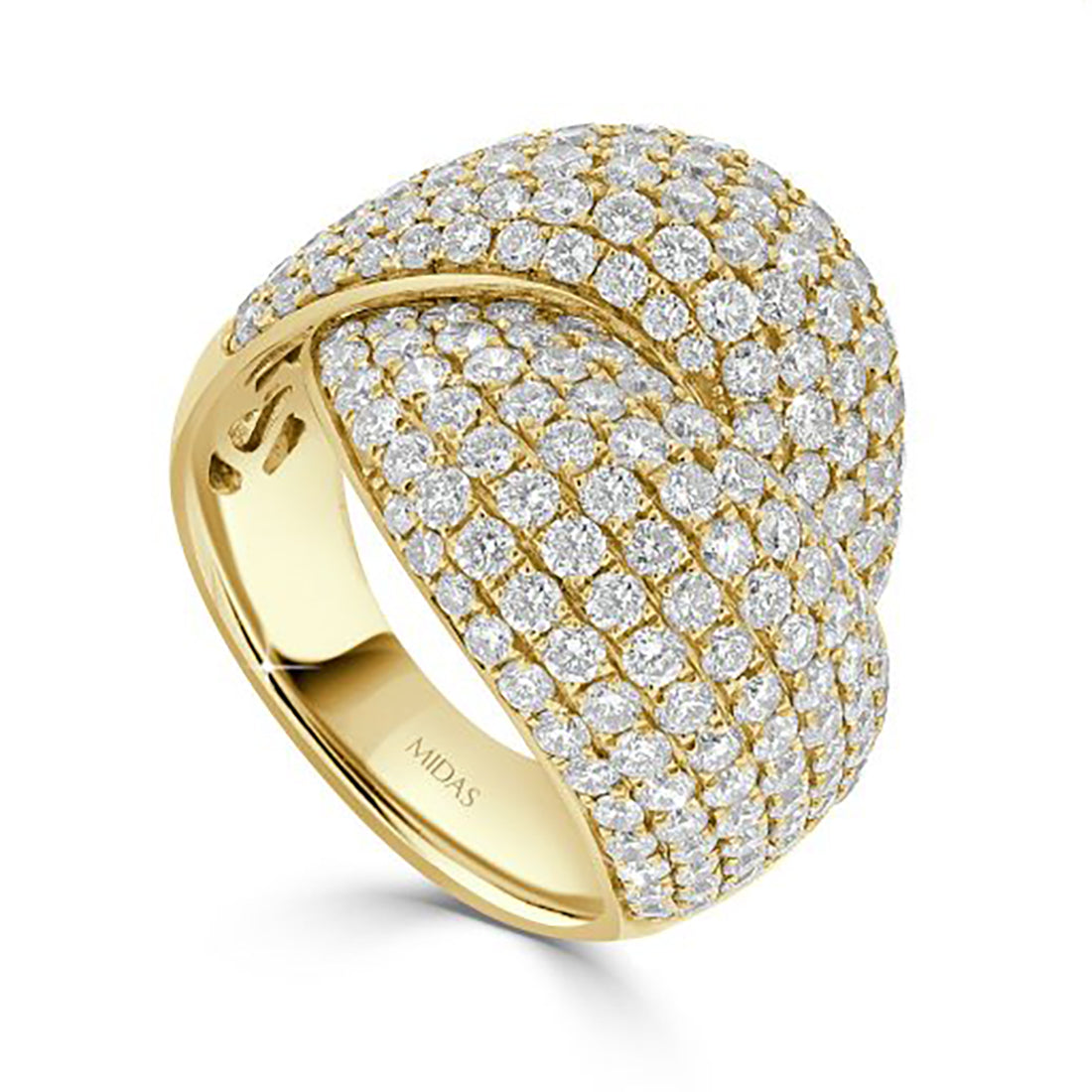 Round Cut Pavé Twist Diamond Ring