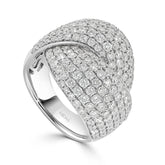 Round Cut Pavé Twist Diamond Ring