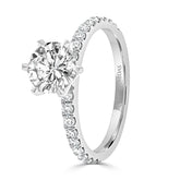 Round Brilliant Solitaire with Six Claw Setting Engagement Ring