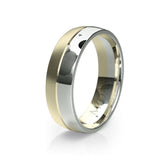 Classic Flat Court Two Toned Wedding Band Ring