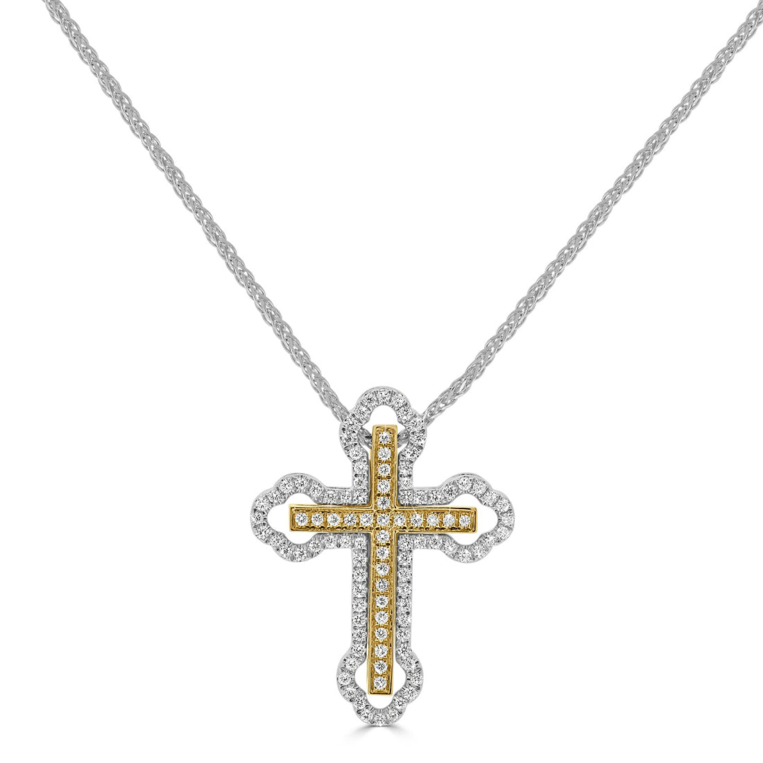 Two Tone Diamond Cross