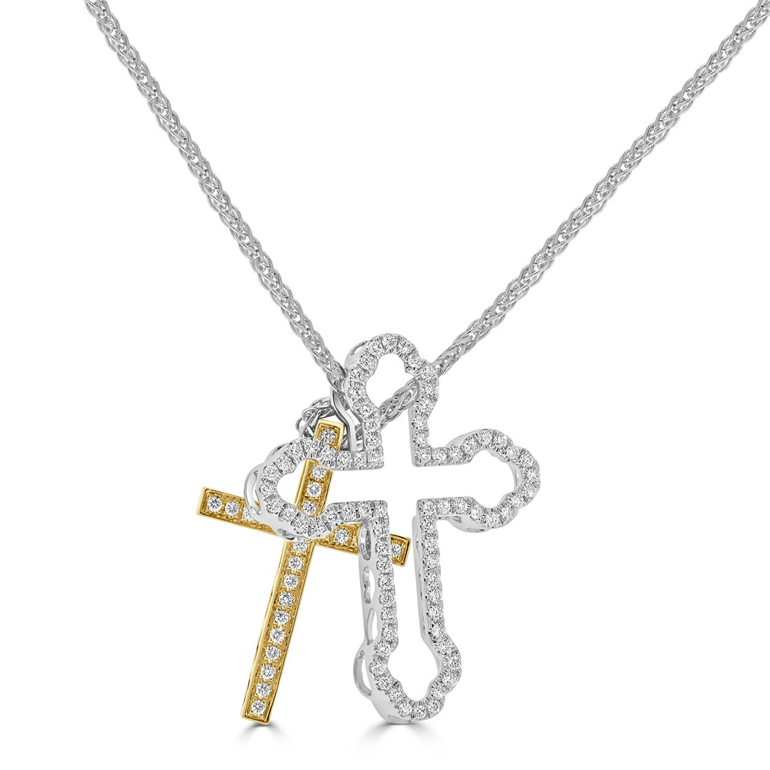 Two Tone Diamond Cross