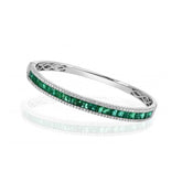 Princess Cut Emerald and Diamond Pavé Bangle