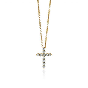 White Gold Brilliant Cut Diamond Cross