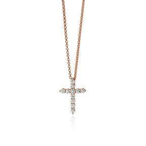 White Gold Brilliant Cut Diamond Cross