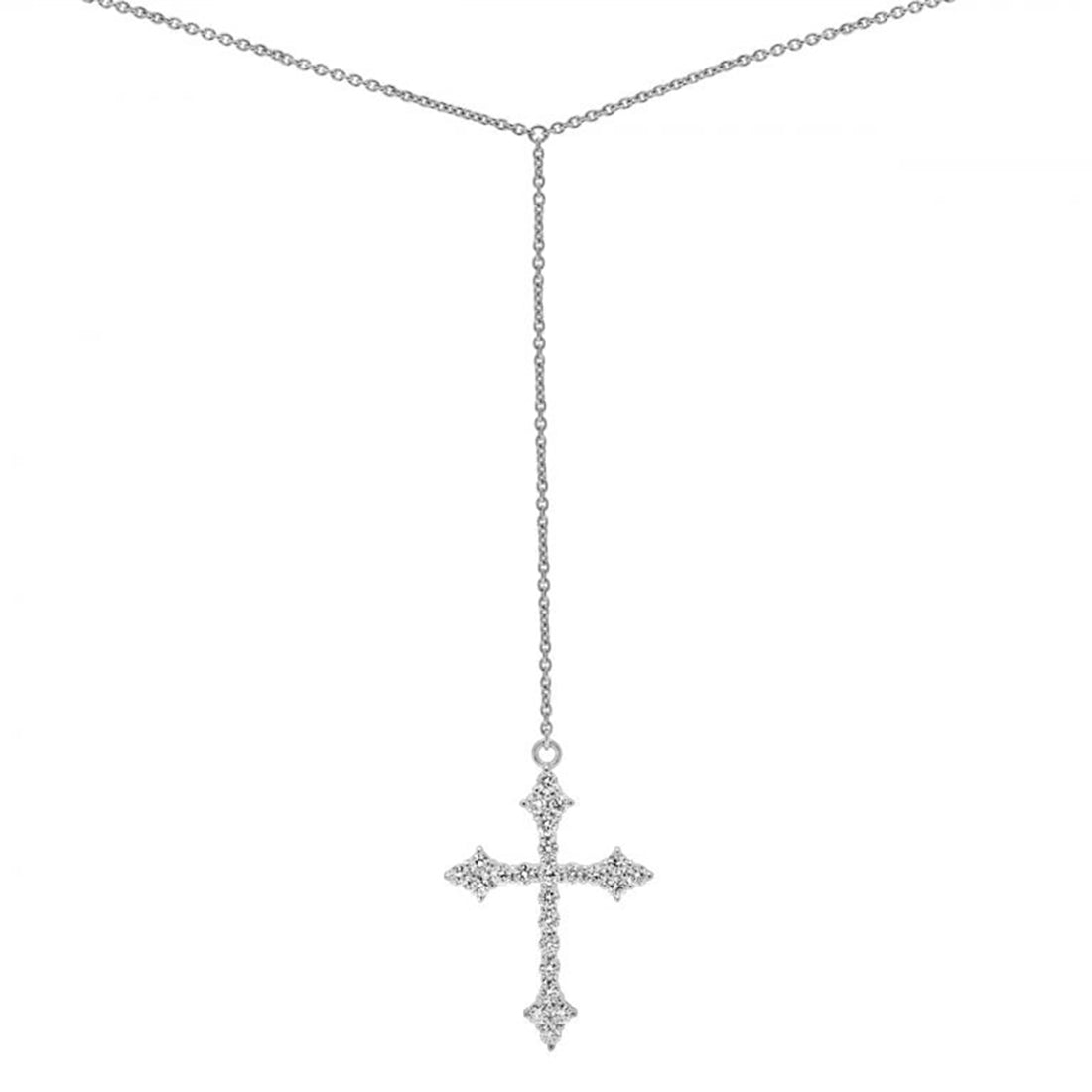 White Gold Diamond Cross