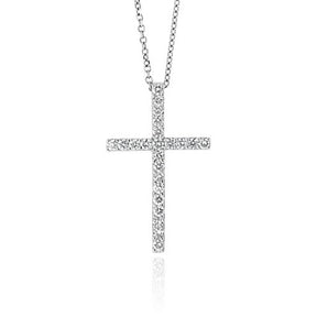 White Gold Diamond Cross Pendant