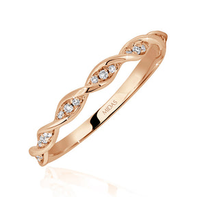 Round Cut Twisted Rope Diamond Wedding Band