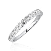 Round Cut Scalloped Diamond Eternity Wedding Band