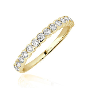 Round Cut Scalloped Diamond Eternity Wedding Band