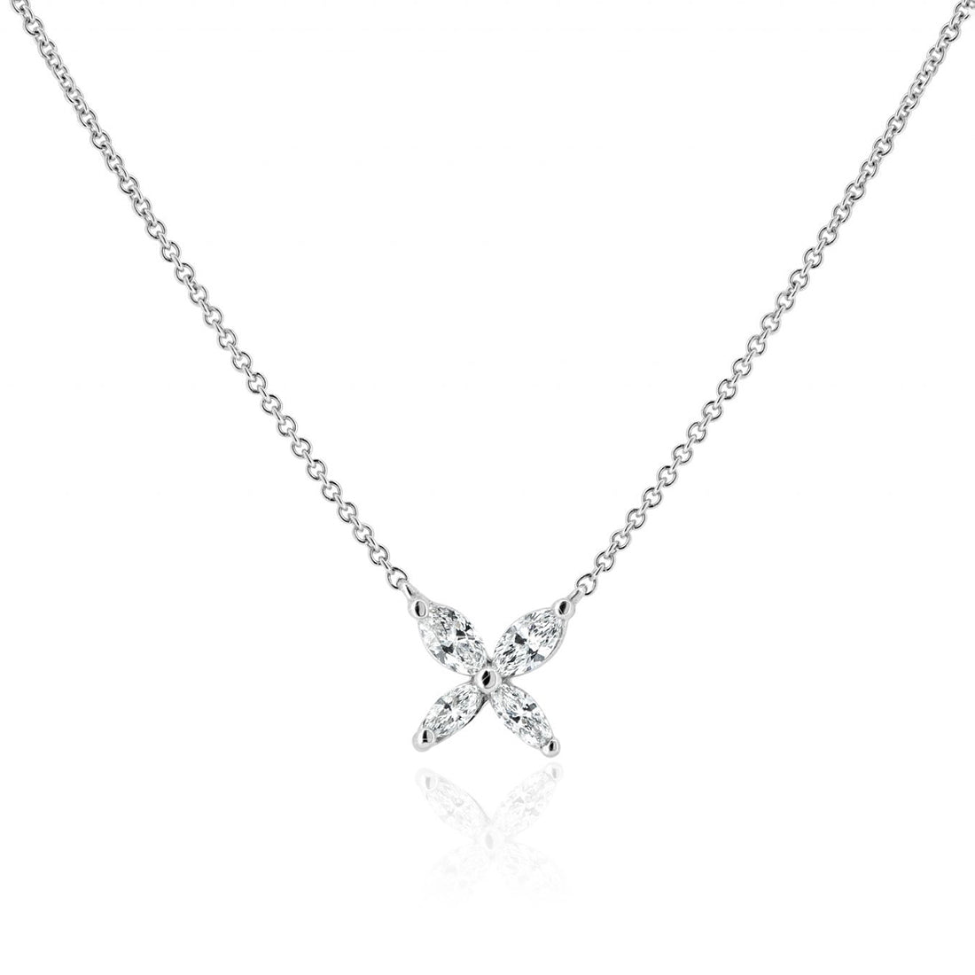 White Gold Marquise Diamond Necklace