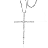 Dainty Round Brilliant Diamond Cross Pendant