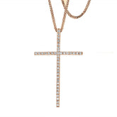 Round Brilliant Sleek Cross Diamond Pendant