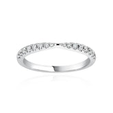 Round Cut Pavé Curved Diamond Wedding Band