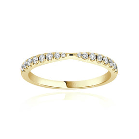 Round Cut Pavé Curved Diamond Wedding Band