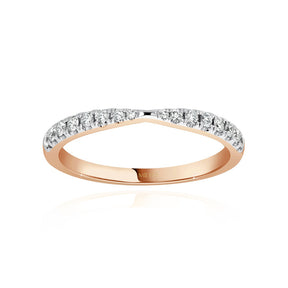 Round Cut Pavé Curved Diamond Wedding Band