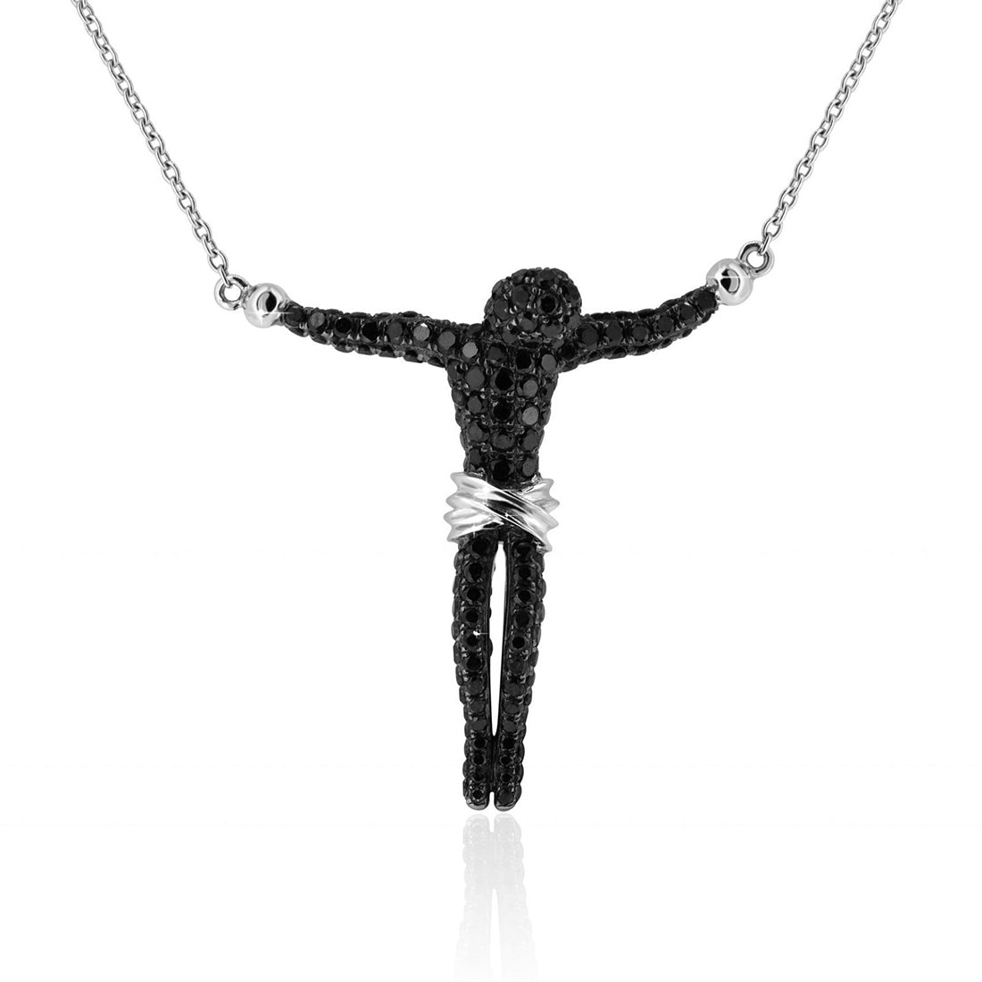 Gold and Black Diamond Christ Pendant