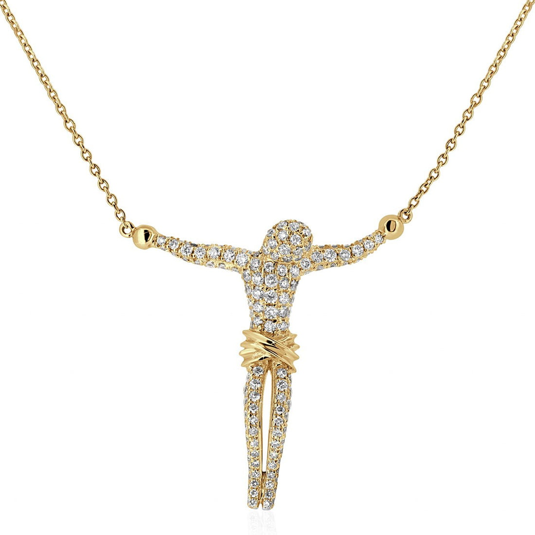 Round Brilliant Diamond Christ Pendant