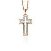 Round Brilliant Pavé Cross Diamond Pendant