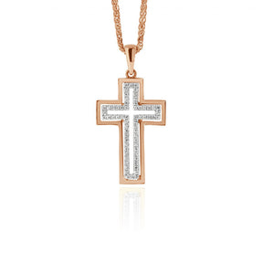 Cherished Cross Pendant with Round Brilliant Diamonds