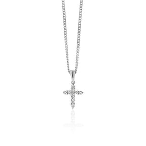 Symbolic Round Diamond Claw Set Cross