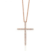 Single Row Diamond Cross Pendant