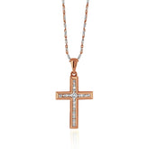Chic Diamond Cross Pendant with Exquisite Larger Centre Diamond